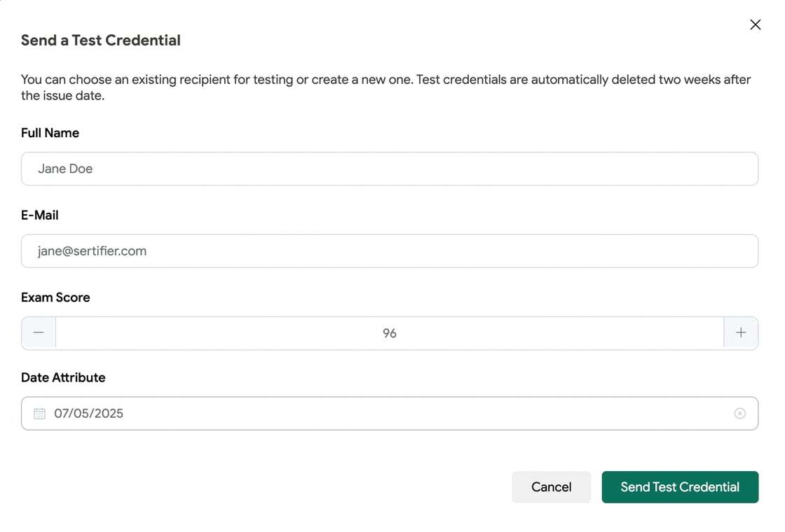 Smarter Test Credentials