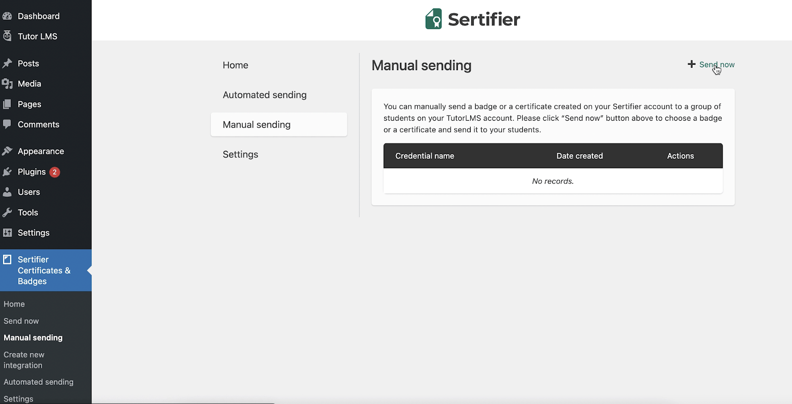 LearnDash Integration Manual Sending