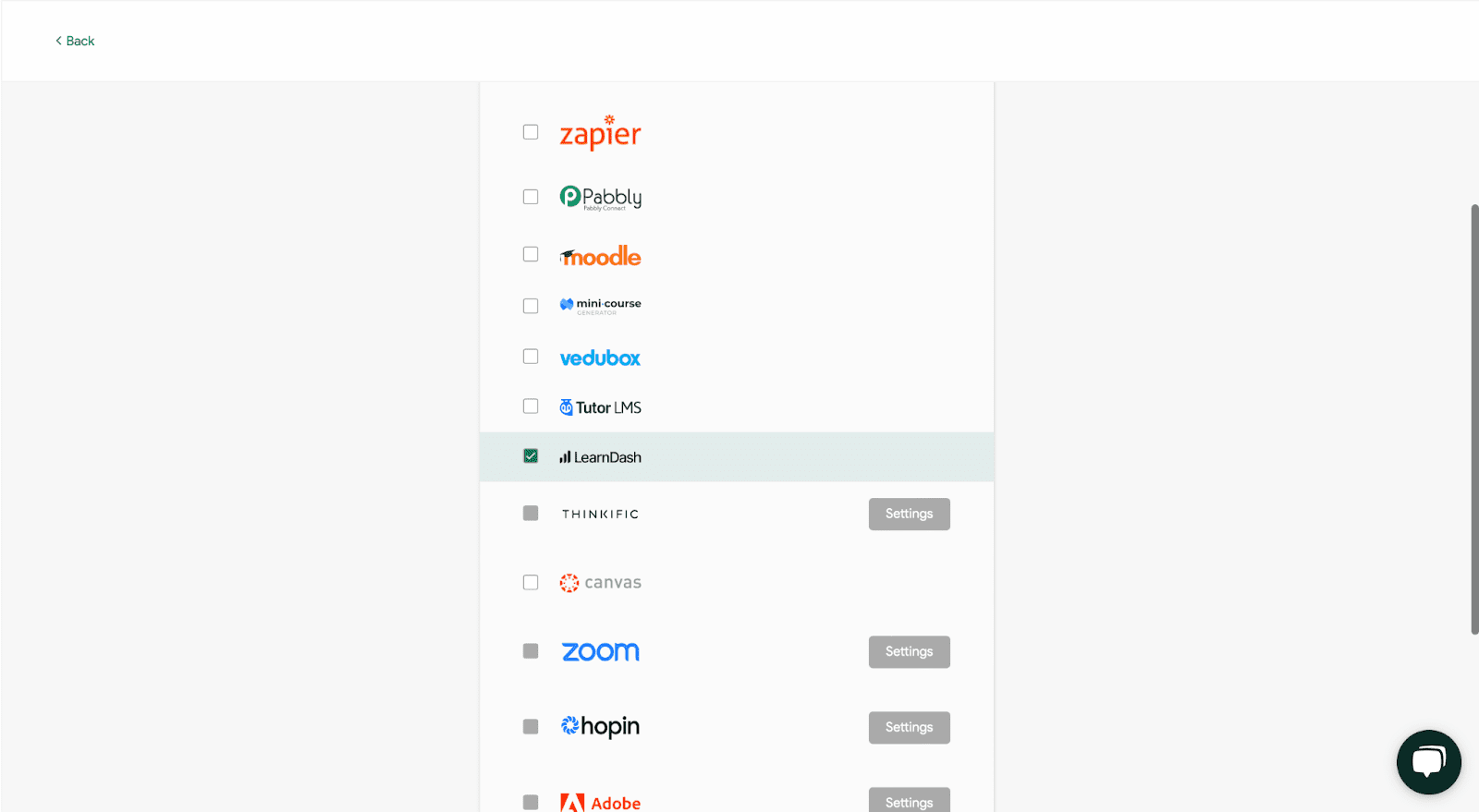 Select LearnDash Integration