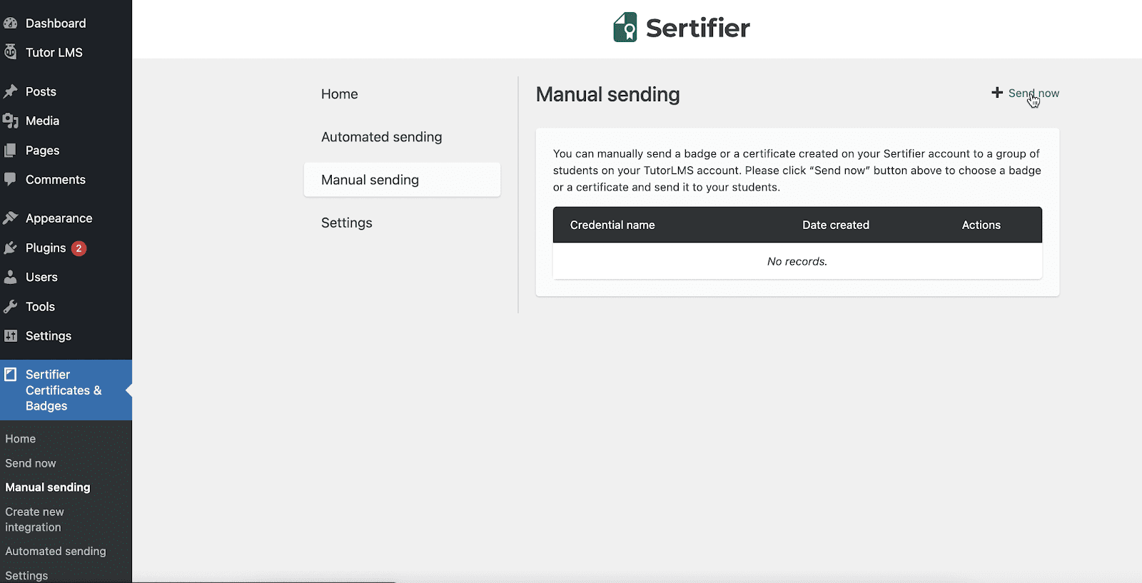 LearnDash Integration Manual Sending