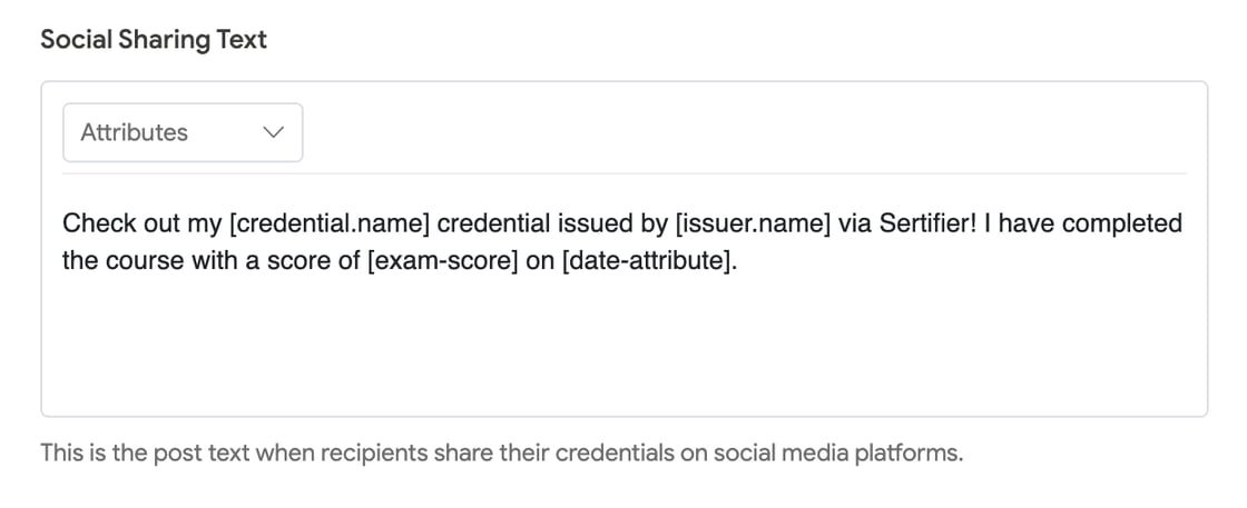 Social Sharing Text with Attributes