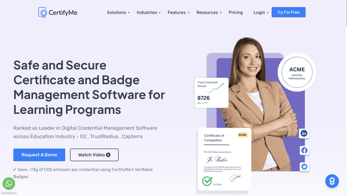 En İyi Accredible Alternatifleri 6 CertifyMe 4