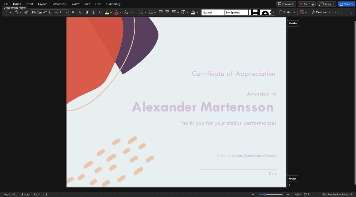 How to Create a Certificate in Word (Updated for 2025) 5 Customize your Template