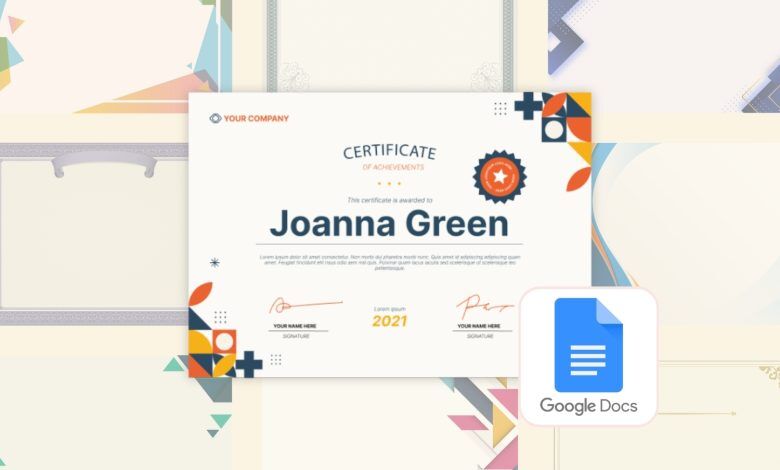 Make a Certificate on Google Docs Example