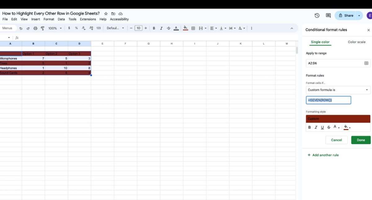 How To Highlight Every Other Row In Google Sheets? | Sertifier