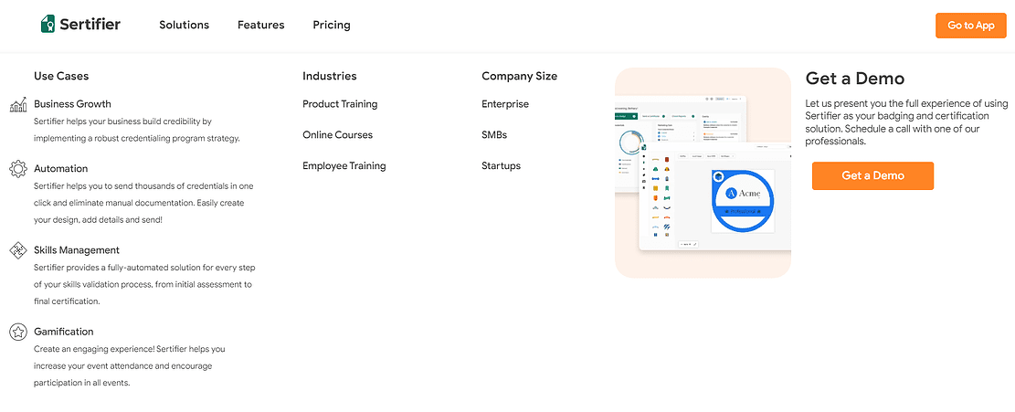 Sertifier digital badge maker new solutions pages