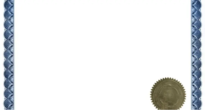 design and content of the certificate