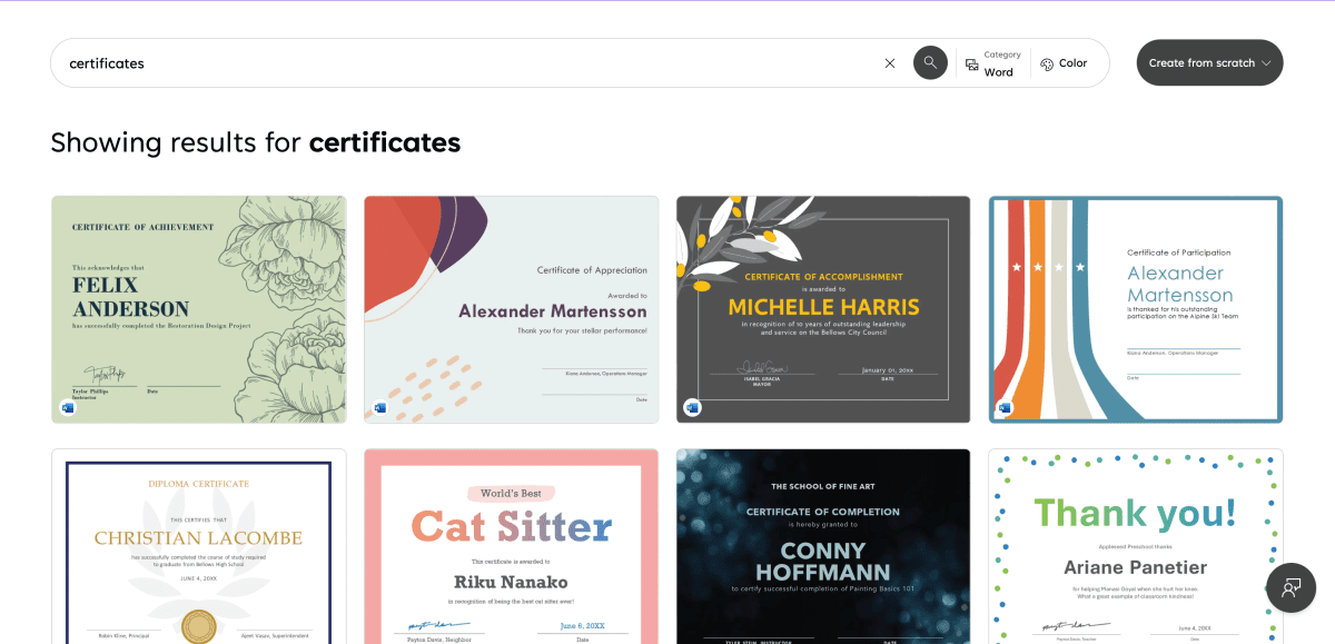 1 - Open Microsoft Word, and pick your template