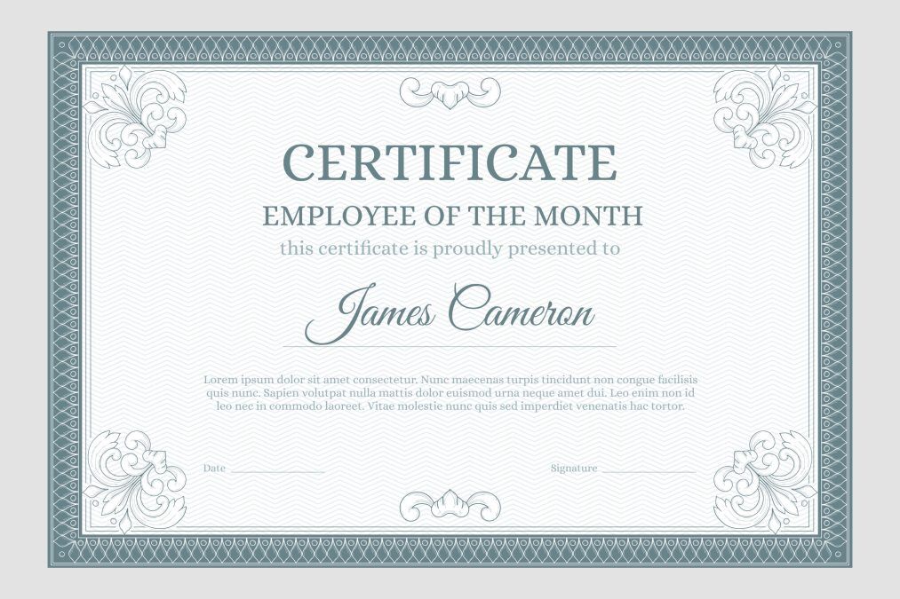 Employee of the month Certificates