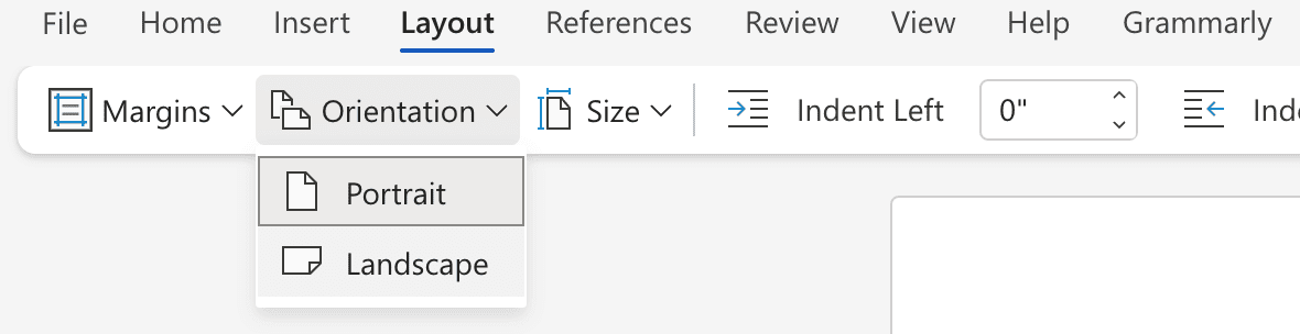 Open blank paper in Microsoft Word