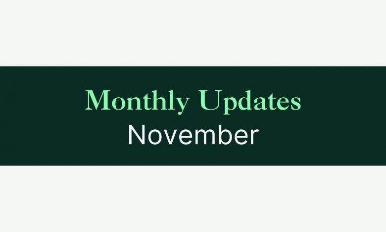 Monthly Newsletter | November 1 Monthly Updates November Blog Featured Image