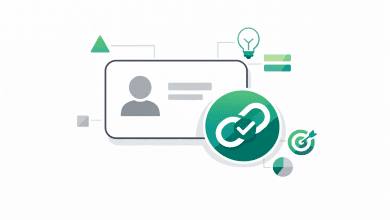 Illustration of a digital credential and badge with verification symbol