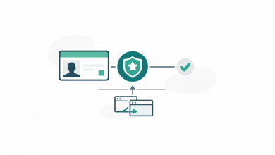 Digital credential card and badge with verification check and sharing paths