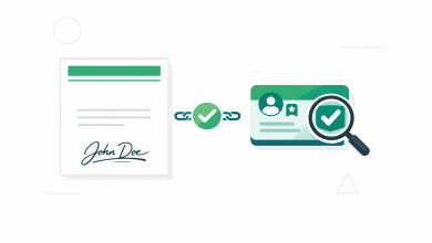Word certificate with signature line and verifiable digital credential illustration