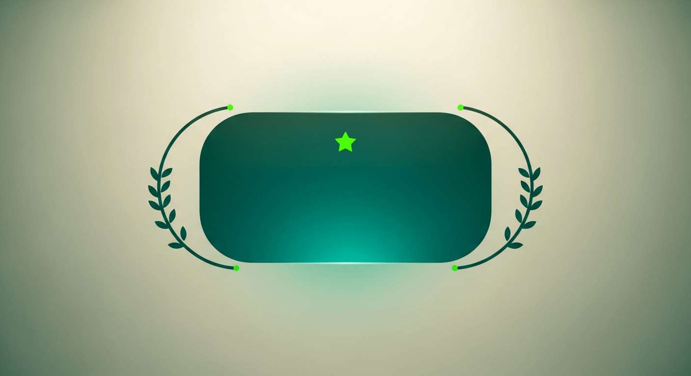 An award certificate with a star and laurel symbols