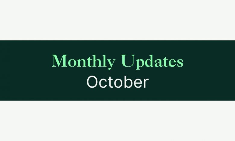 Monthly updates: October 2024 1 October Newsletter Blog
