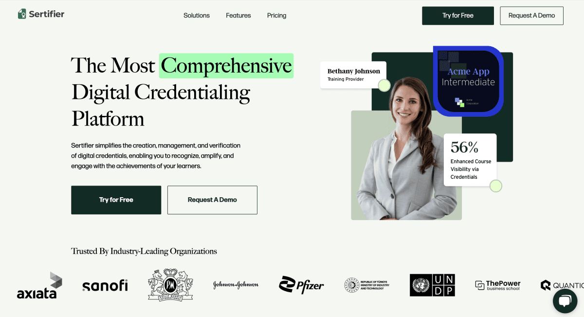 Sertifier Webpage