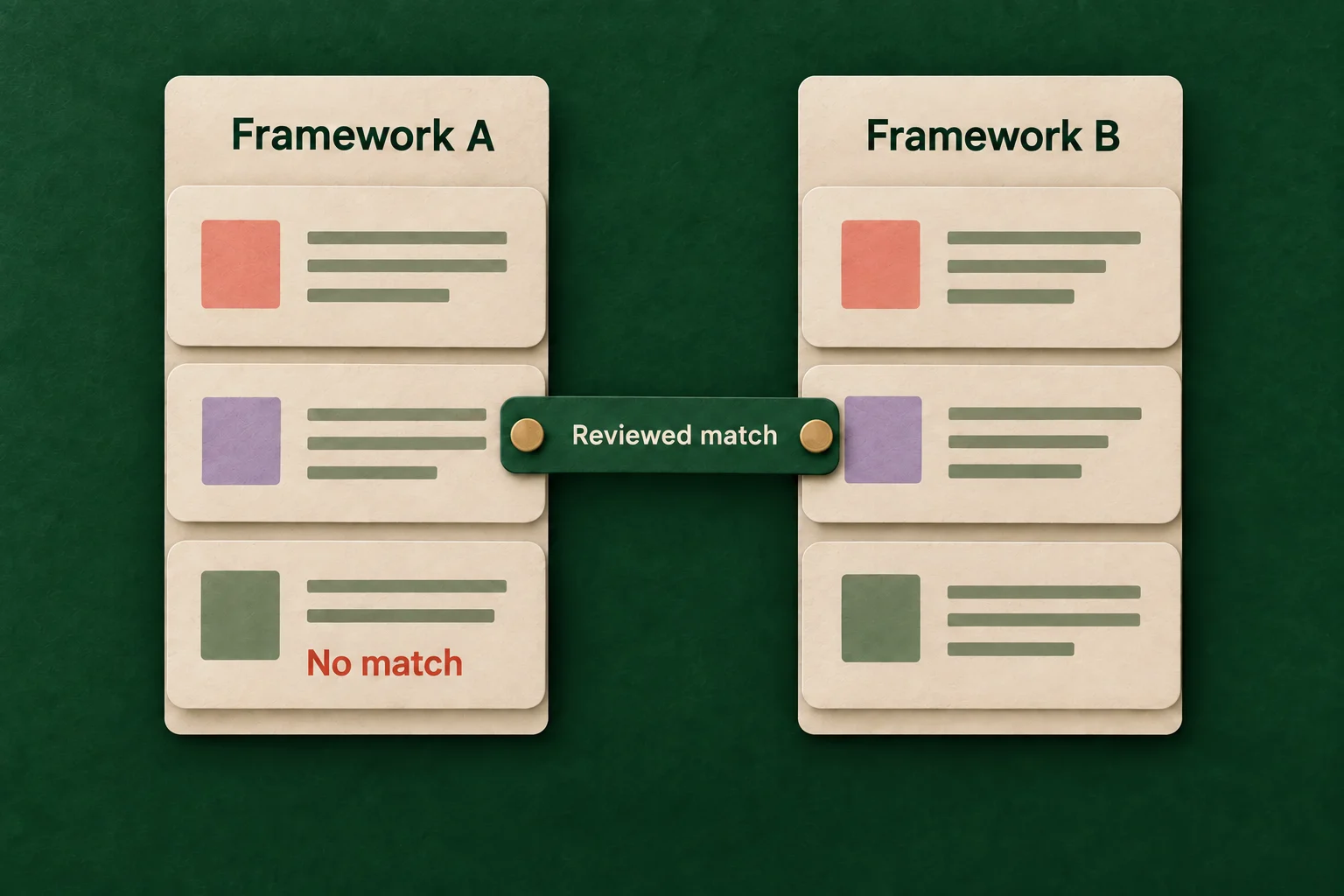 Skill taxonomy crosswalks: map competency frameworks without changing meaning 2 Record reviewed relationships and explicit no-match decisions between frameworks.