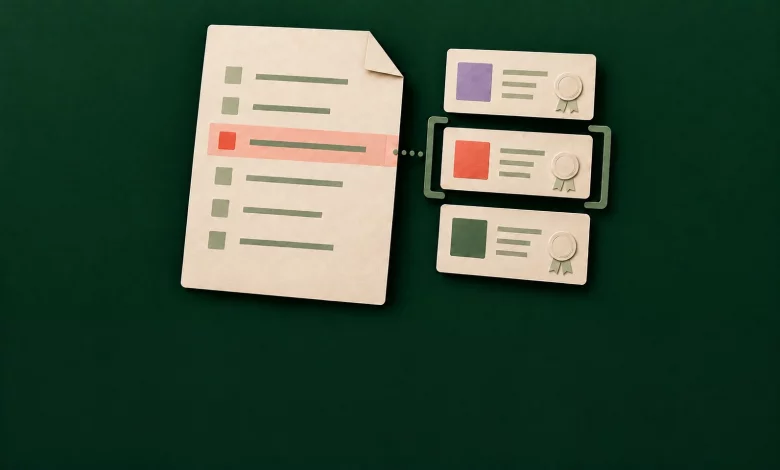 Paper illustration for Recipient imports: choose what changes before updating credentials