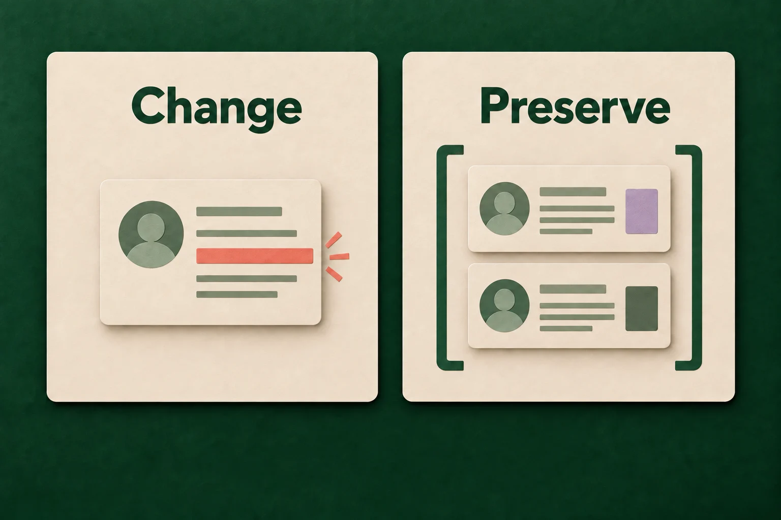 Recipient imports: choose what changes before updating credentials 2 Review the intended recipient change separately from records that must remain unchanged.