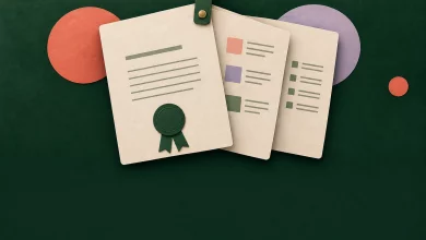 Three illustrated pages bound together as one award