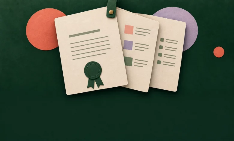 Three illustrated pages bound together as one award