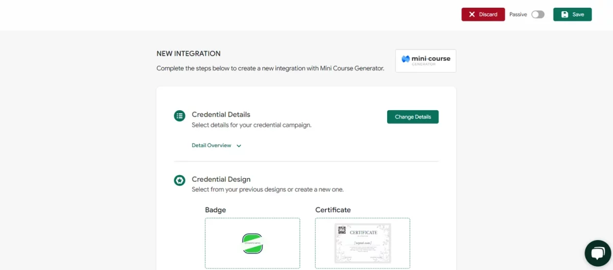 Sertifier + Mini-Course Generator Integration 6 Create Details Mini Course Generator Integration