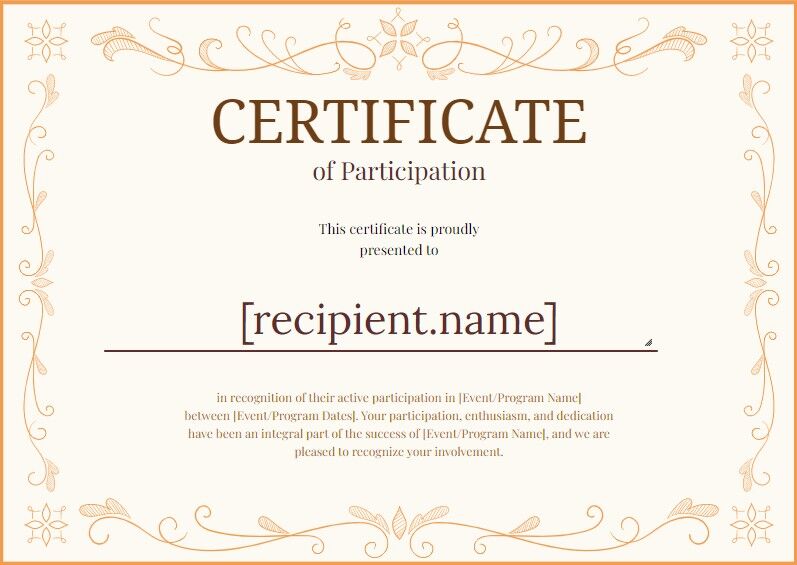 Certificate text samples: 50 wording examples for every type 10 Certificate of Participation Example
