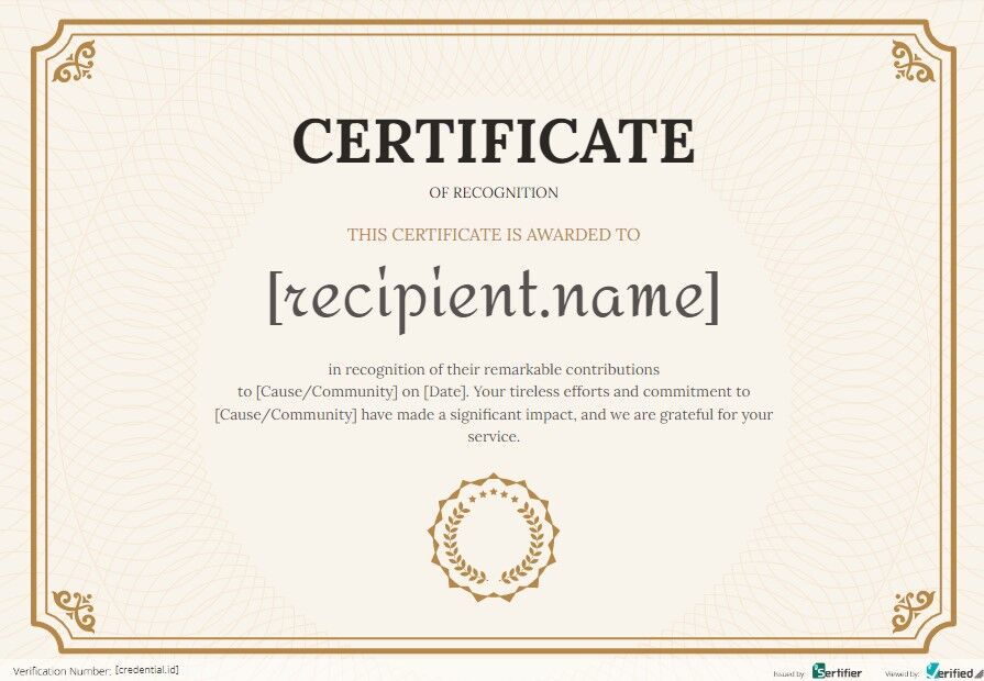 Certificate text samples: 50 wording examples for every type 4 Certificate of Recognition Example