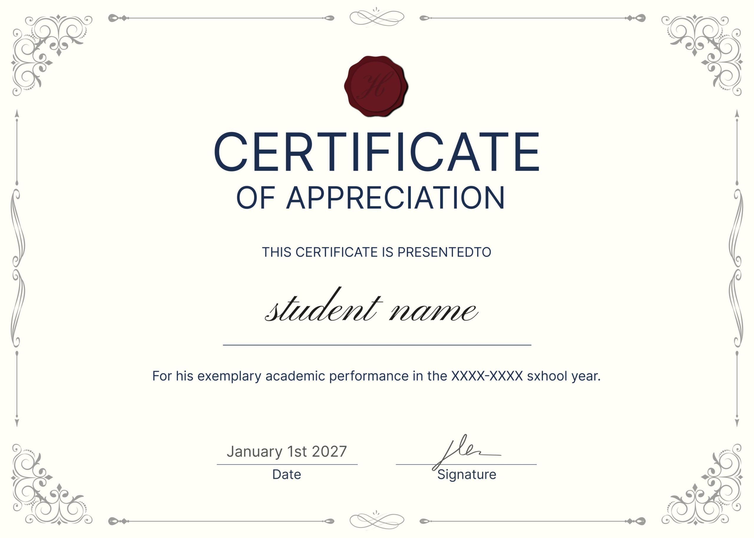 23 certificate of appreciation examples, templates and wording 18 Black and White Classic Certificate of Appreciation for Students