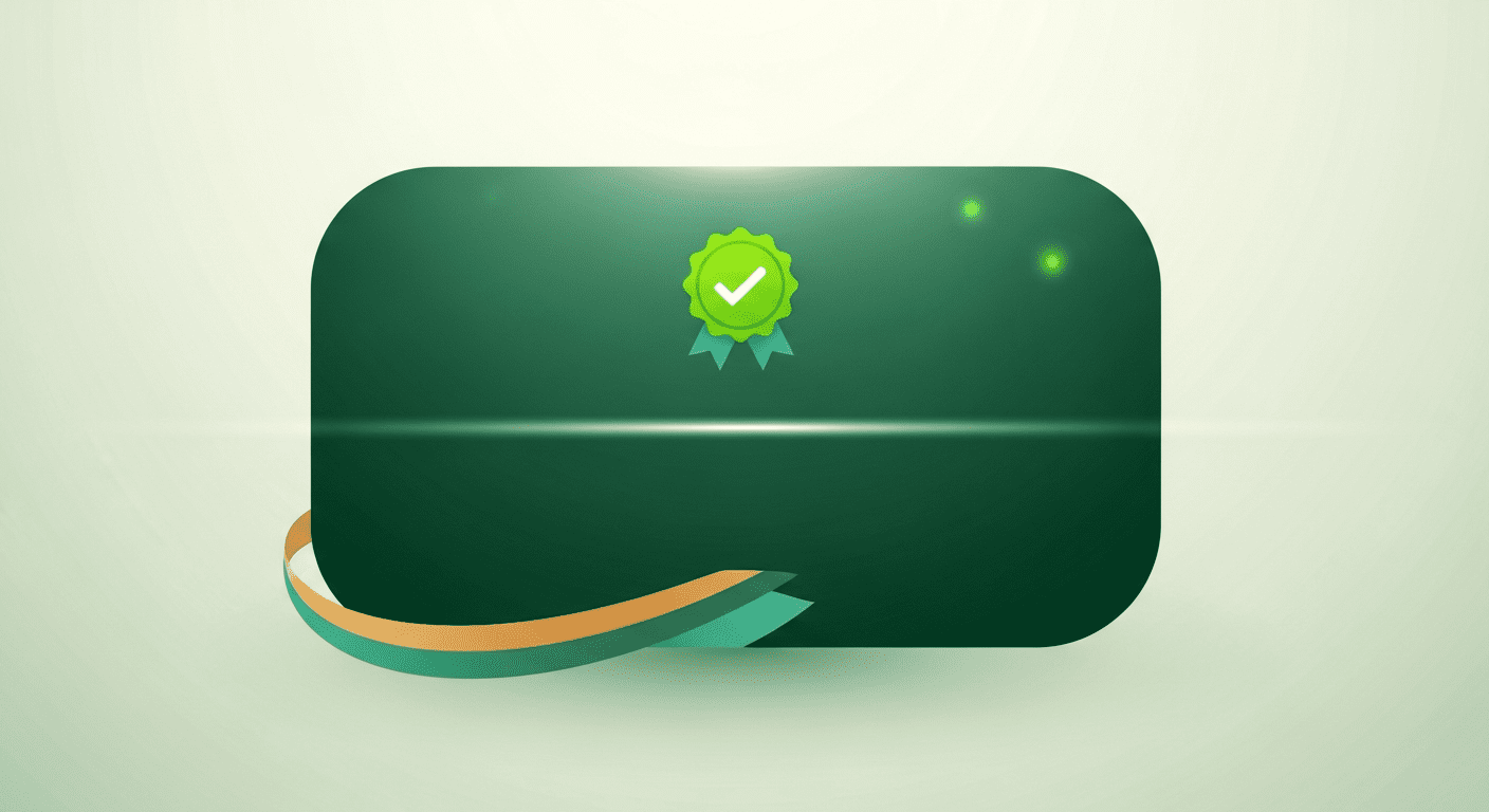 A certificate of completion with a verification mark A digital certificate of completion with a verification checkmark
