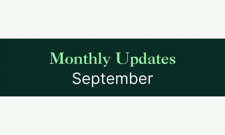 Monthly Updates September Blog Featured Image